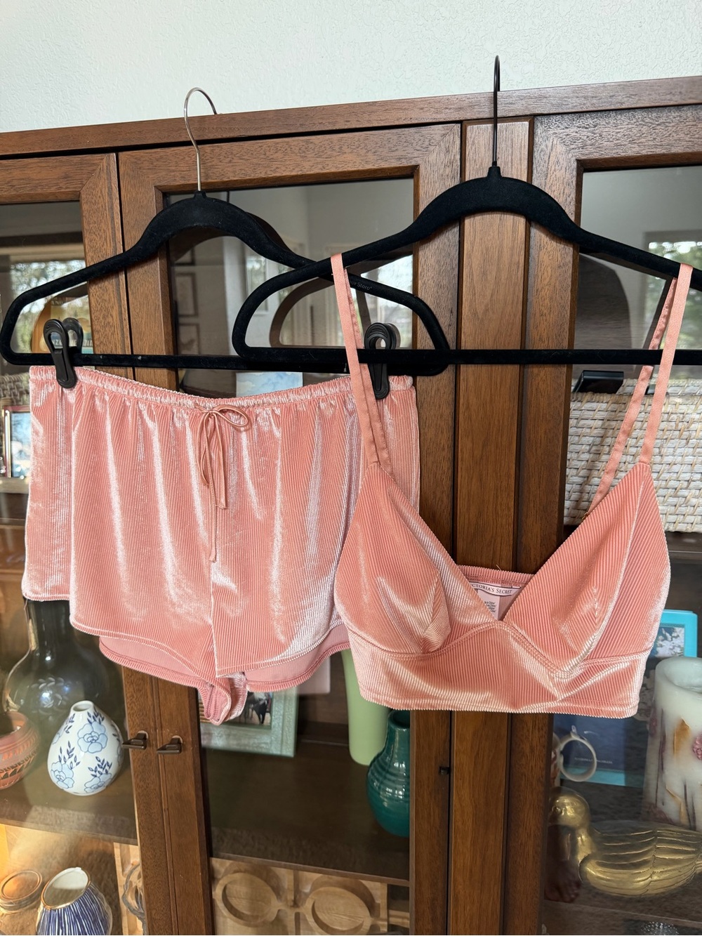 Victoria's Secret Velvet Rib Camisole & Shorts Set - Pink